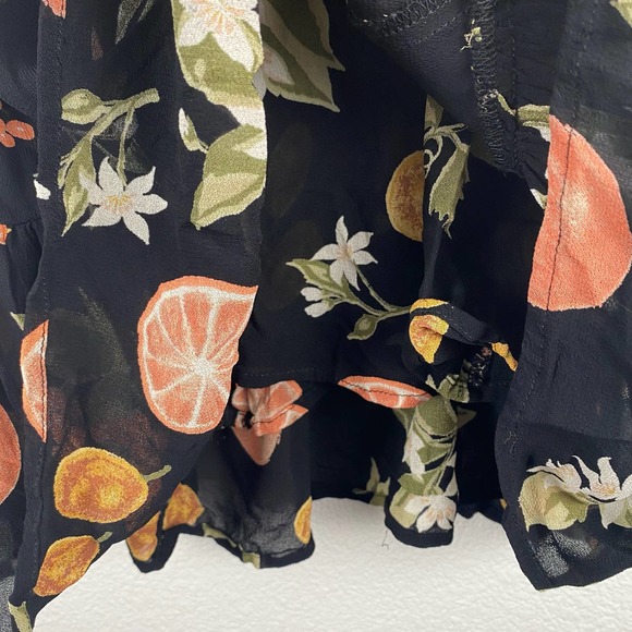 Reformation Beth Black Viscose Fruity Print Mini Dress - Picture 8 of 8